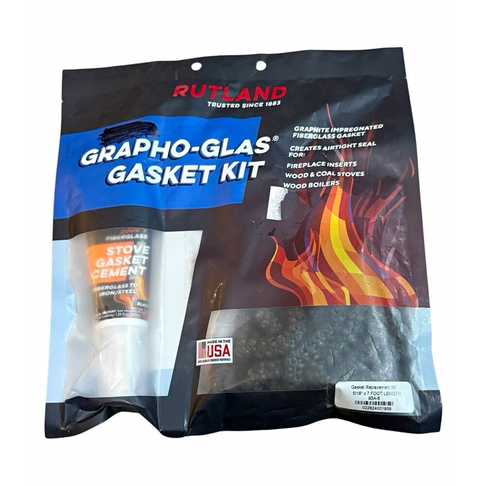 Rutland Grapho-Glas Stove Gasket Kit 95A-6 5/16 in x 7 ft New Sealed
